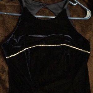 blue rhinestone slit up leg formal velvet!